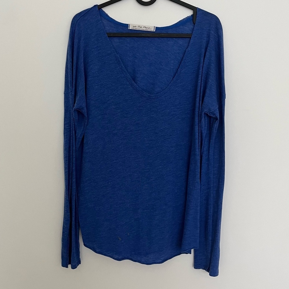 free people blue scoop shirt
